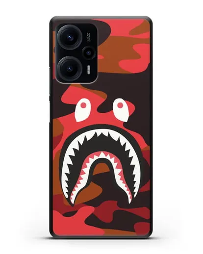 Чехол с рисунком Kaws акула красная силиконовый для Xiaomi Poco F5