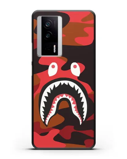 Чехол с рисунком Kaws акула красная силиконовый для Xiaomi Poco F5 Pro