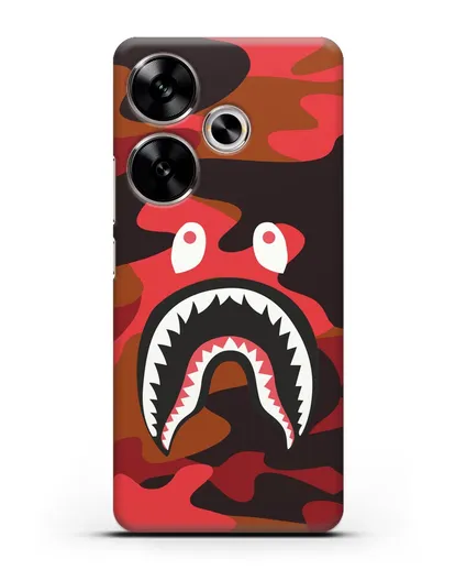 Чехол с рисунком Kaws акула красная силиконовый для Xiaomi Poco F6