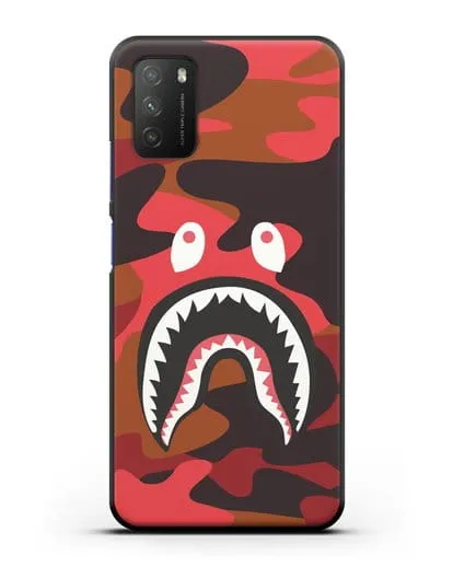 Чехол с рисунком Kaws акула красная силиконовый для Xiaomi Poco M3