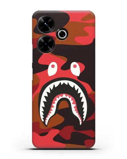Чехол с рисунком Kaws акула красная силиконовый для Xiaomi Poco M6