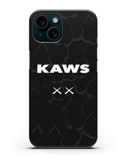 Чехол с паттерном Kaws силиконовый для iPhone 15