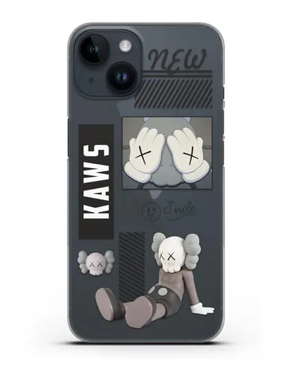 Чехол с дизайном Kaws силиконовый для iPhone 14