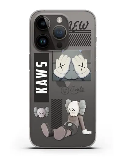 Чехол с дизайном Kaws силиконовый для iPhone 14 Pro