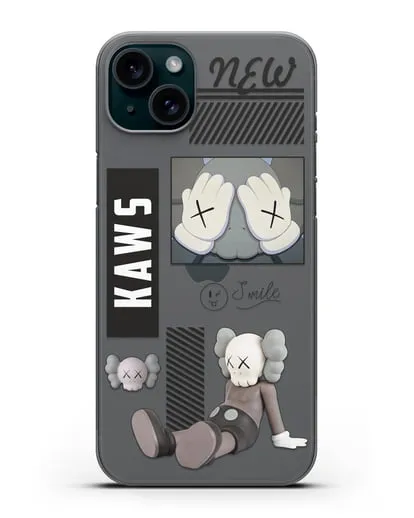 Чехол с дизайном Kaws силиконовый для iPhone 15 Plus