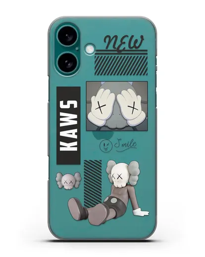 Чехол с дизайном Kaws силиконовый для iPhone 16 Plus