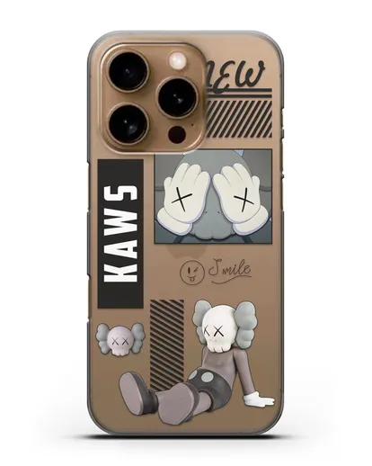 Чехол с дизайном Kaws силиконовый для iPhone 16 Pro