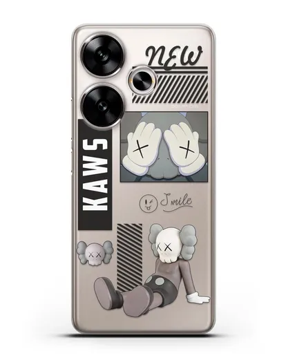 Чехол с дизайном Kaws силиконовый для Xiaomi Poco F6