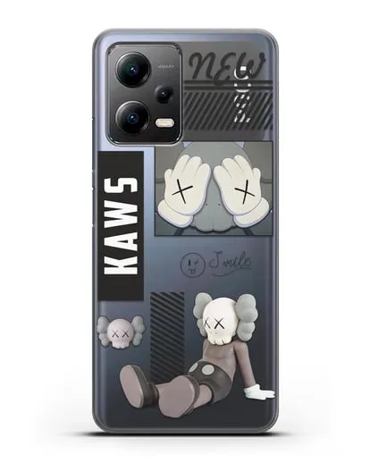 Чехол с дизайном Kaws силиконовый для Xiaomi Poco X5
