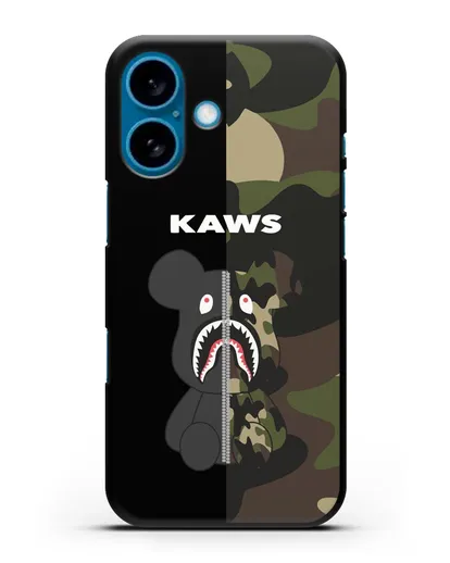 Чехол с изображением Kaws Акула-медведь силиконовый для iPhone 16