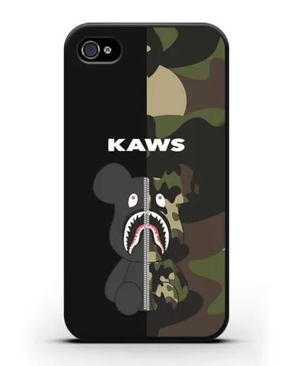 Чехол с изображением Kaws Акула-медведь силиконовый для iPhone 4/4s