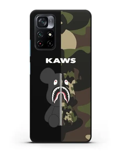 Чехол с изображением Kaws Акула-медведь силиконовый для Xiaomi Poco M4 Pro 5G