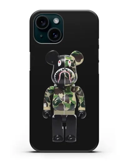 Чехол с принтом Kaws Акула медведь силиконовый для iPhone 15