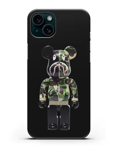 Чехол с принтом Kaws Акула медведь силиконовый для iPhone 15 Plus