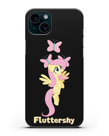 Чехол Май Литл Пони Флаттершай силиконовый для iPhone 15 Plus