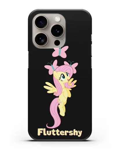Чехол Май Литл Пони Флаттершай силиконовый для iPhone 15 Pro