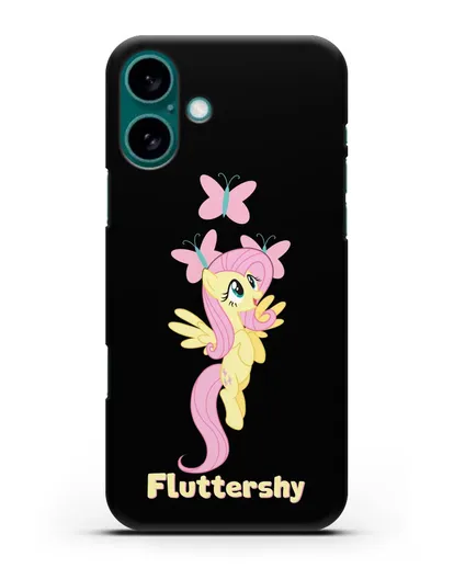 Чехол Май Литл Пони Флаттершай силиконовый для iPhone 16 Plus