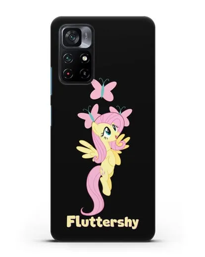 Чехол Май Литл Пони Флаттершай силиконовый для Xiaomi Poco M4 Pro 5G