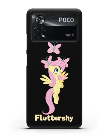 Чехол Май Литл Пони Флаттершай силиконовый для Xiaomi Poco X4 Pro