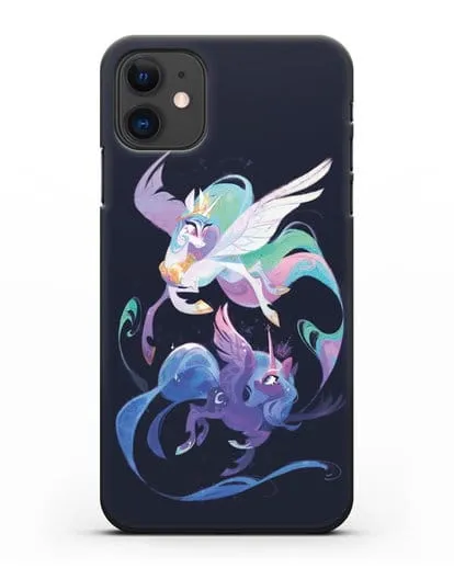 Чехол Май Литл Пони Селестия и Луна силиконовый для iPhone 11