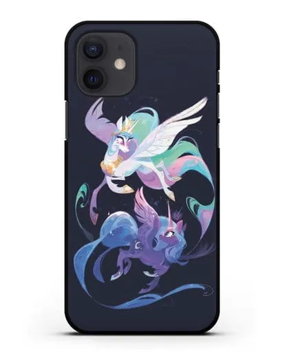 Чехол Май Литл Пони Селестия и Луна силиконовый для iPhone 12