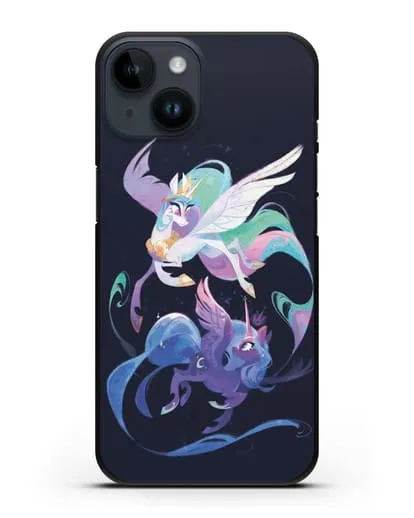 Чехол Май Литл Пони Селестия и Луна силиконовый для iPhone 14