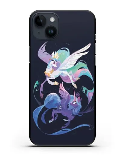 Чехол Май Литл Пони Селестия и Луна силиконовый для iPhone 14 Plus