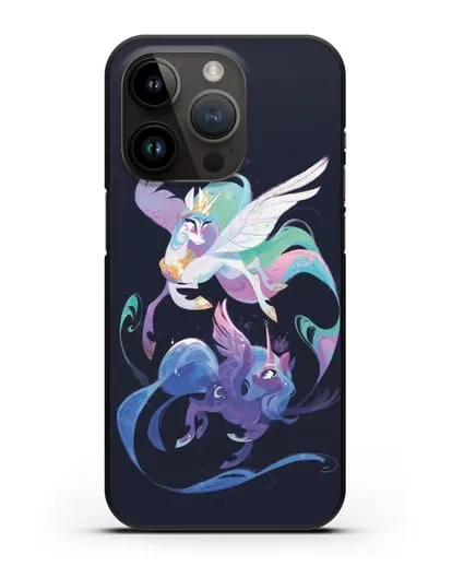 Чехол Май Литл Пони Селестия и Луна силиконовый для iPhone 14 Pro