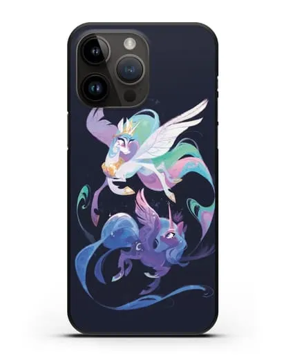 Чехол Май Литл Пони Селестия и Луна силиконовый для iPhone 14 Pro Max