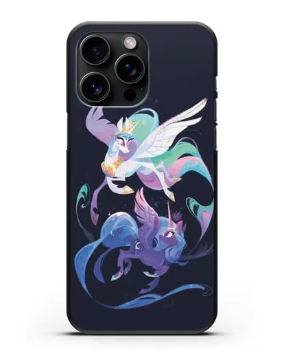 Чехол Май Литл Пони Селестия и Луна силиконовый для iPhone 15 Pro Max