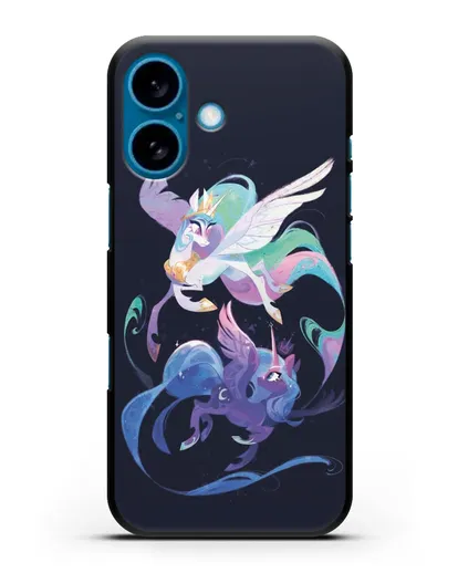 Чехол Май Литл Пони Селестия и Луна силиконовый для iPhone 16