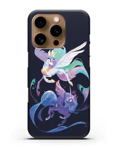 Чехол Май Литл Пони Селестия и Луна силиконовый для iPhone 16 Pro