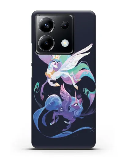 Чехол Май Литл Пони Селестия и Луна силиконовый для Xiaomi Poco X6