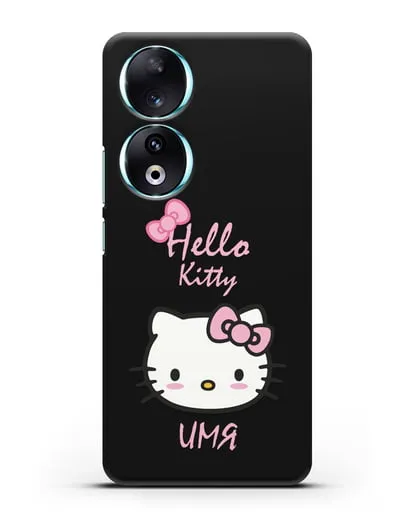 Именной чехол Hello Kitty силиконовый для Honor 90