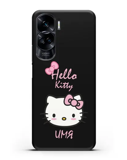 Именной чехол Hello Kitty силиконовый для Honor 90 Lite