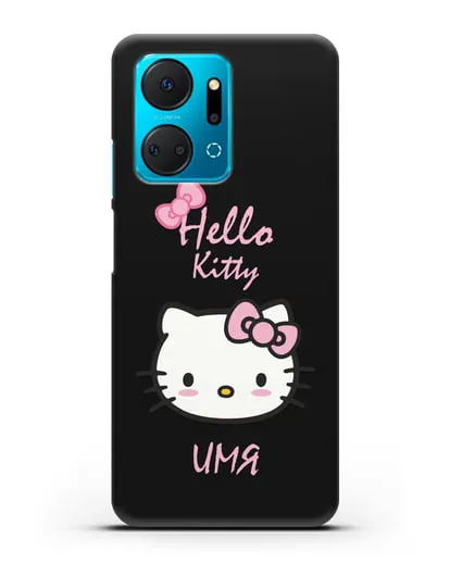 Именной чехол Hello Kitty силиконовый для Honor X7a Plus