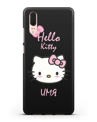 Именной чехол Hello Kitty силиконовый для Huawei P20