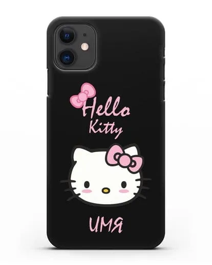 Именной чехол Hello Kitty силиконовый для iPhone 11