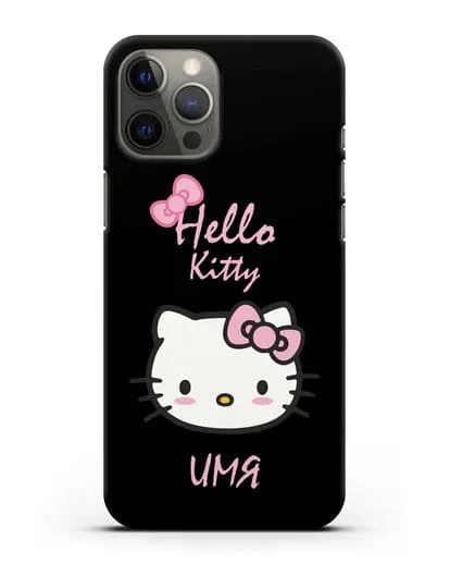 Именной чехол Hello Kitty силиконовый для iPhone 12 Pro Max