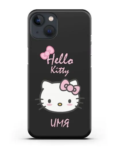 Именной чехол Hello Kitty силиконовый для iPhone 13
