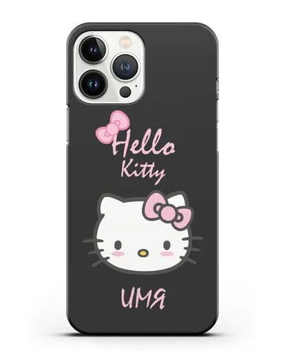 Именной чехол Hello Kitty силиконовый для iPhone 13 Pro Max
