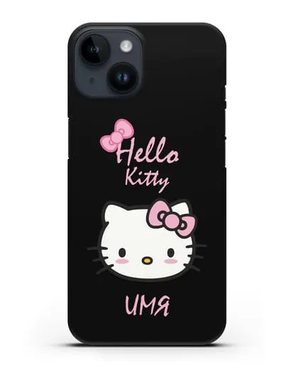 Именной чехол Hello Kitty силиконовый для iPhone 14