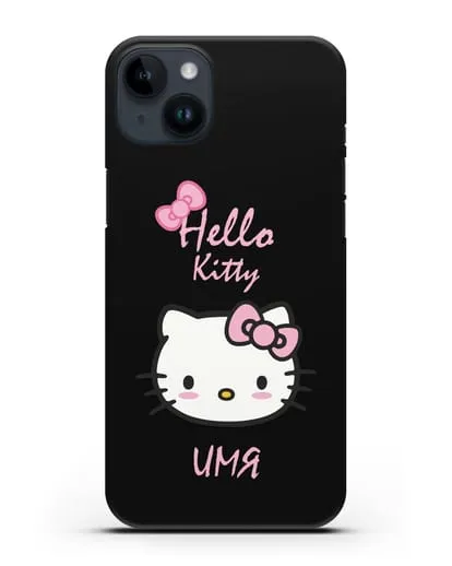 Именной чехол Hello Kitty силиконовый для iPhone 14 Plus