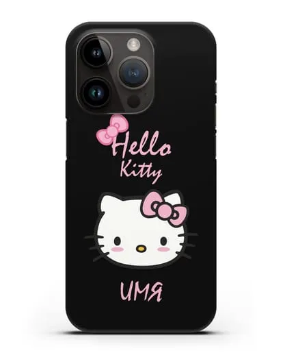 Именной чехол Hello Kitty силиконовый для iPhone 14 Pro