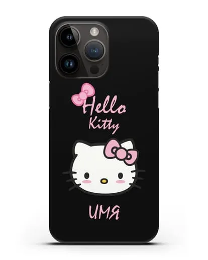 Именной чехол Hello Kitty силиконовый для iPhone 14 Pro Max