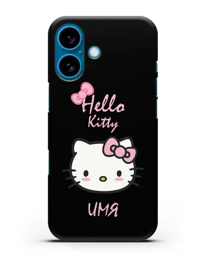 Именной чехол Hello Kitty силиконовый для iPhone 16