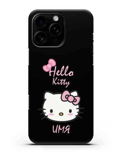Именной чехол Hello Kitty силиконовый для iPhone 16 Pro Max