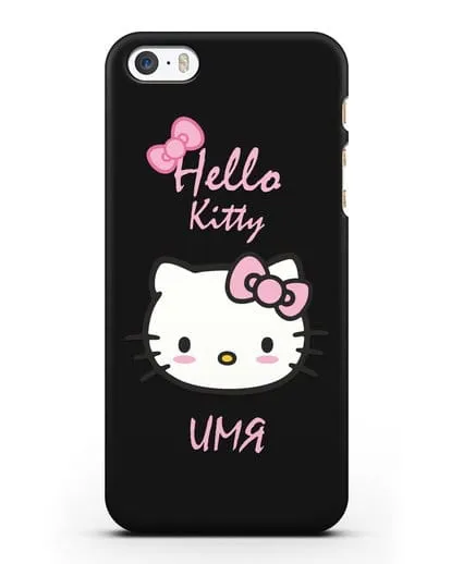Именной чехол Hello Kitty силиконовый для iPhone 5/5s/SE