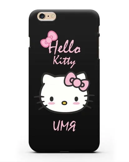 Именной чехол Hello Kitty силиконовый для iPhone 6s Plus