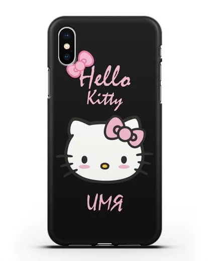 Именной чехол Hello Kitty силиконовый для iPhone X